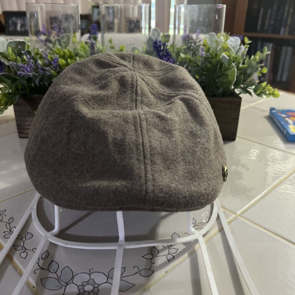 English Laundry By Christopher Wick Taupe Wool Blend Newsboy Cap L/XL NWT